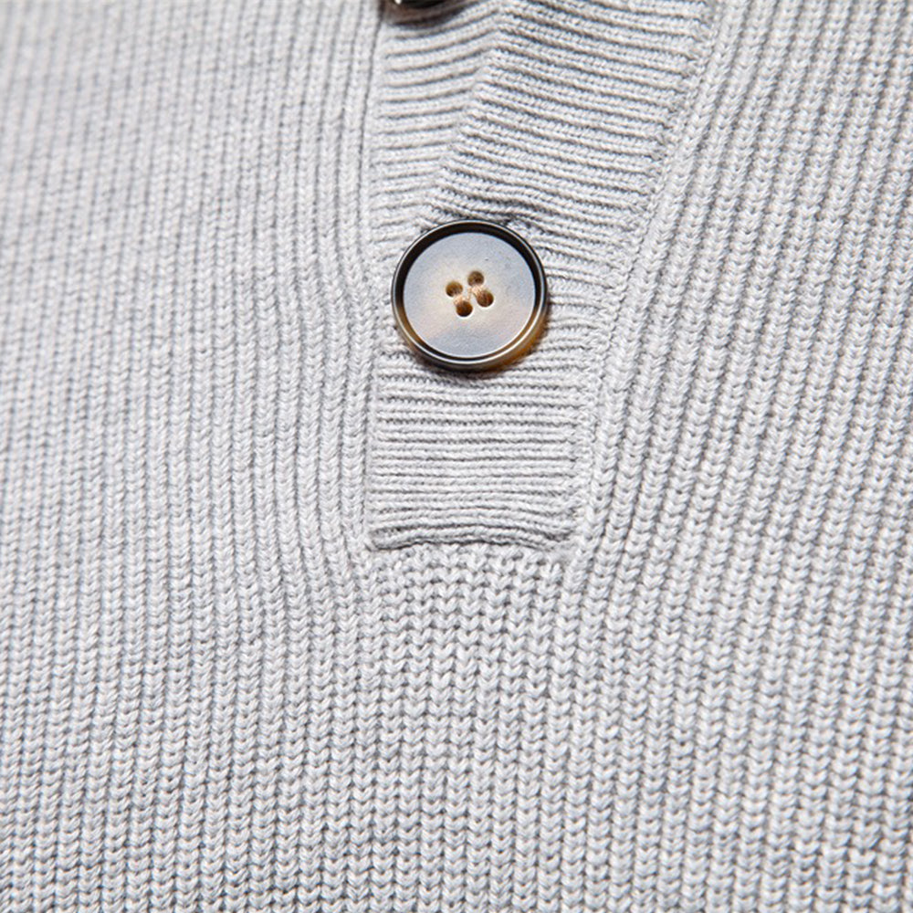 Men's Refined Button-Neck Pullover