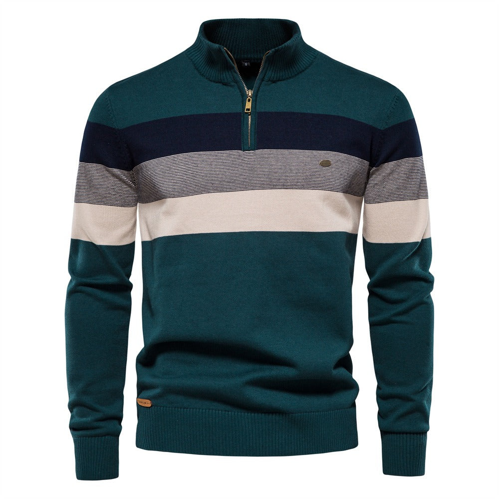 Retro Athletic Quarter-Zip Knit