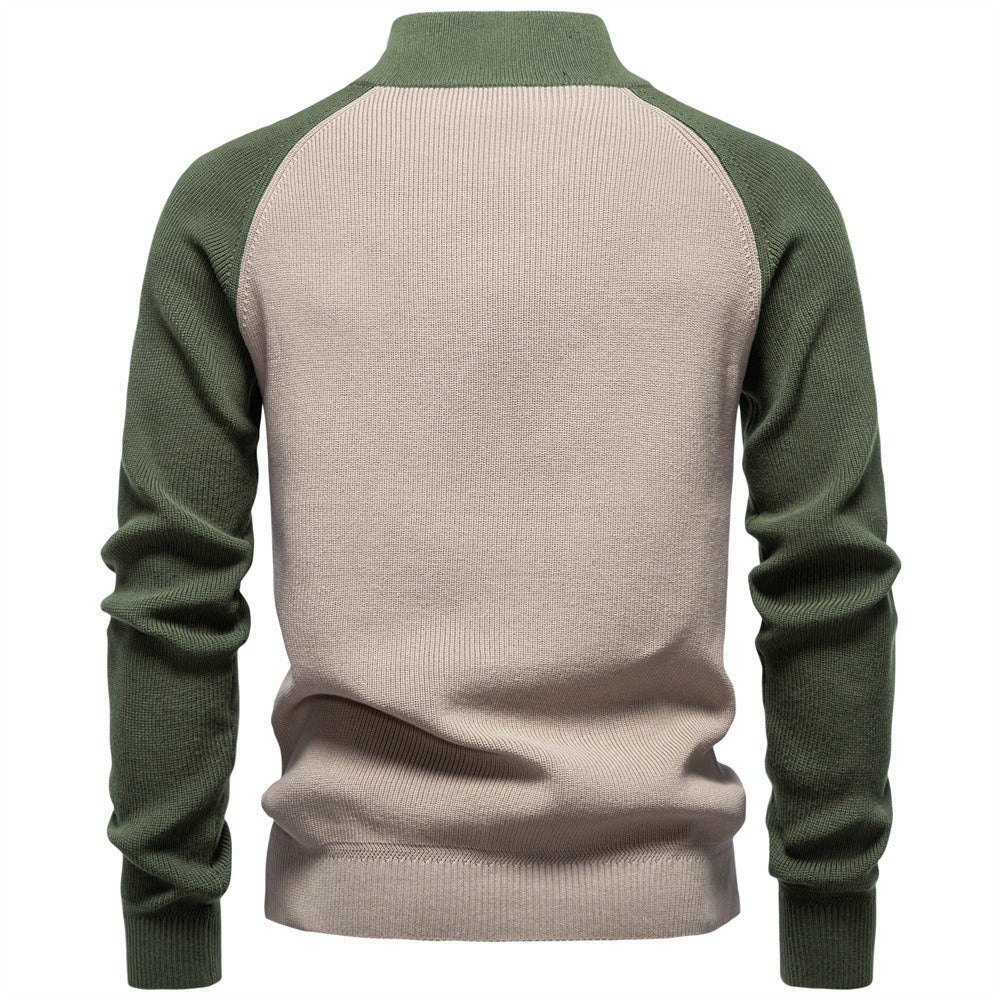 Subtle Pattern Quarter-Zip Sweater
