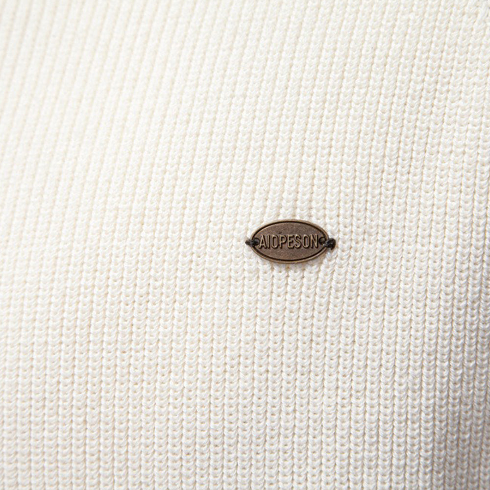 Subtle Pattern Quarter-Zip Sweater