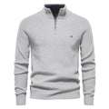 Subtle Pattern Quarter-Zip Sweater