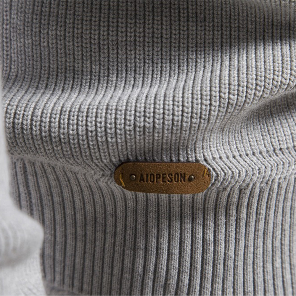 Subtle Pattern Quarter-Zip Sweater