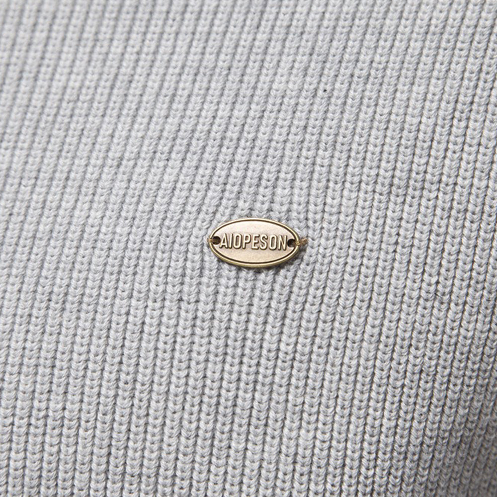 Subtle Pattern Quarter-Zip Sweater