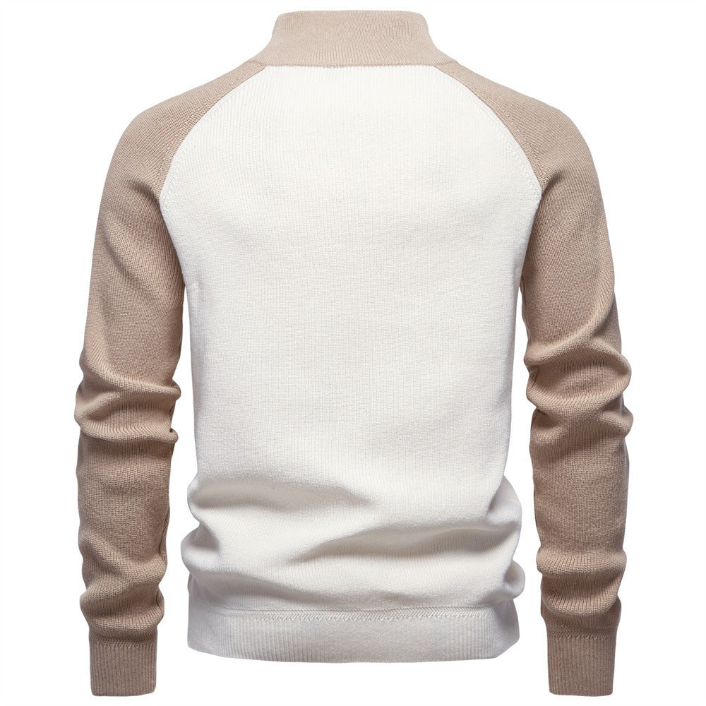 Subtle Pattern Quarter-Zip Sweater