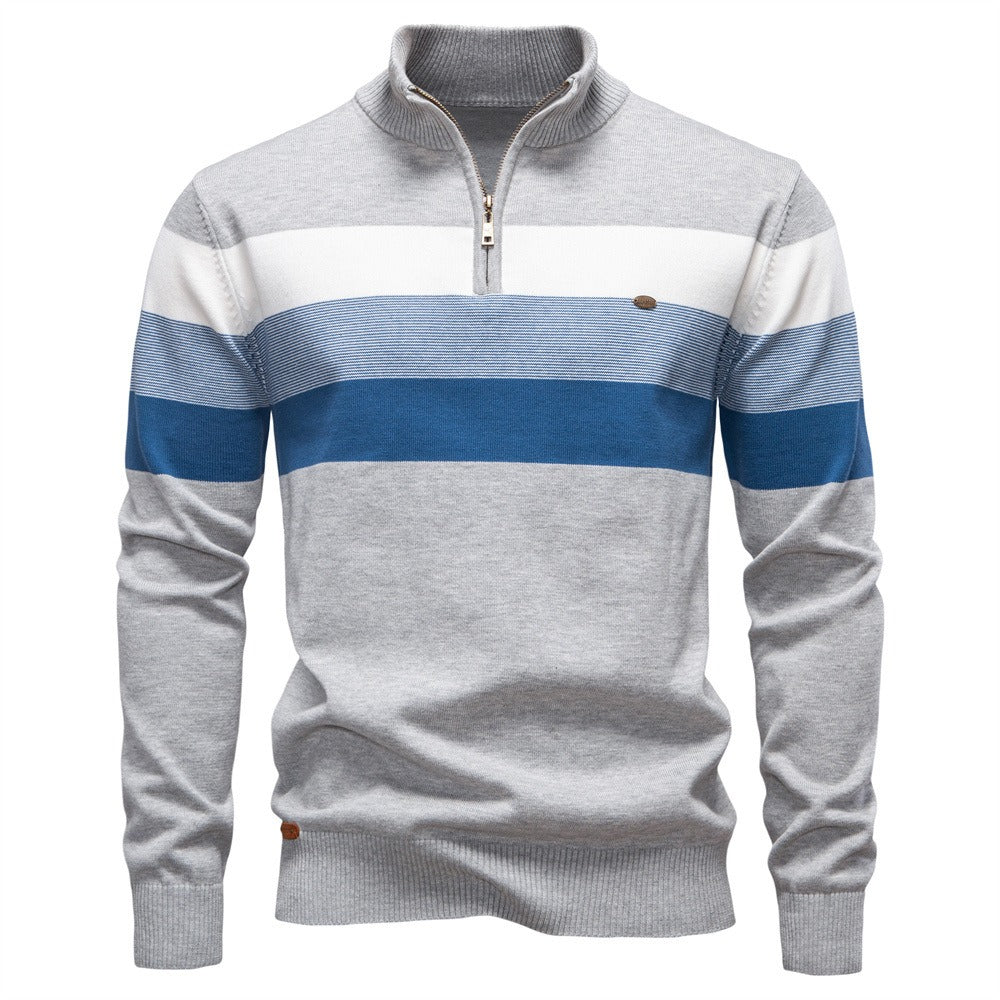 Retro Athletic Quarter-Zip Knit