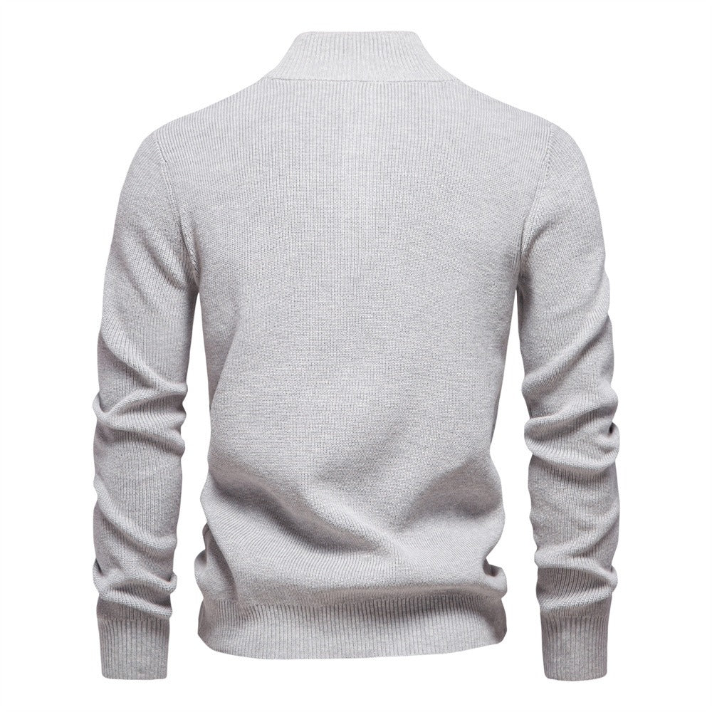 Men's Refined Button-Neck Pullover