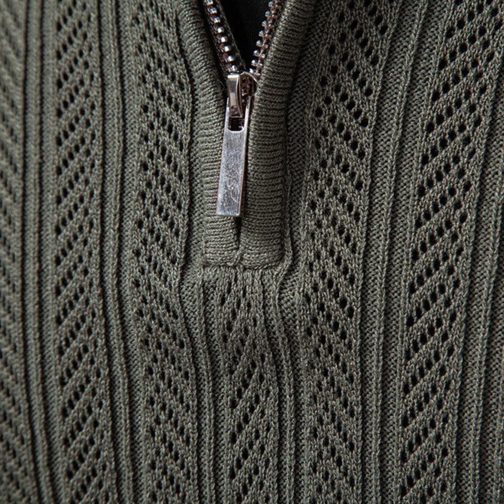 Refined Pattern Knit Polo