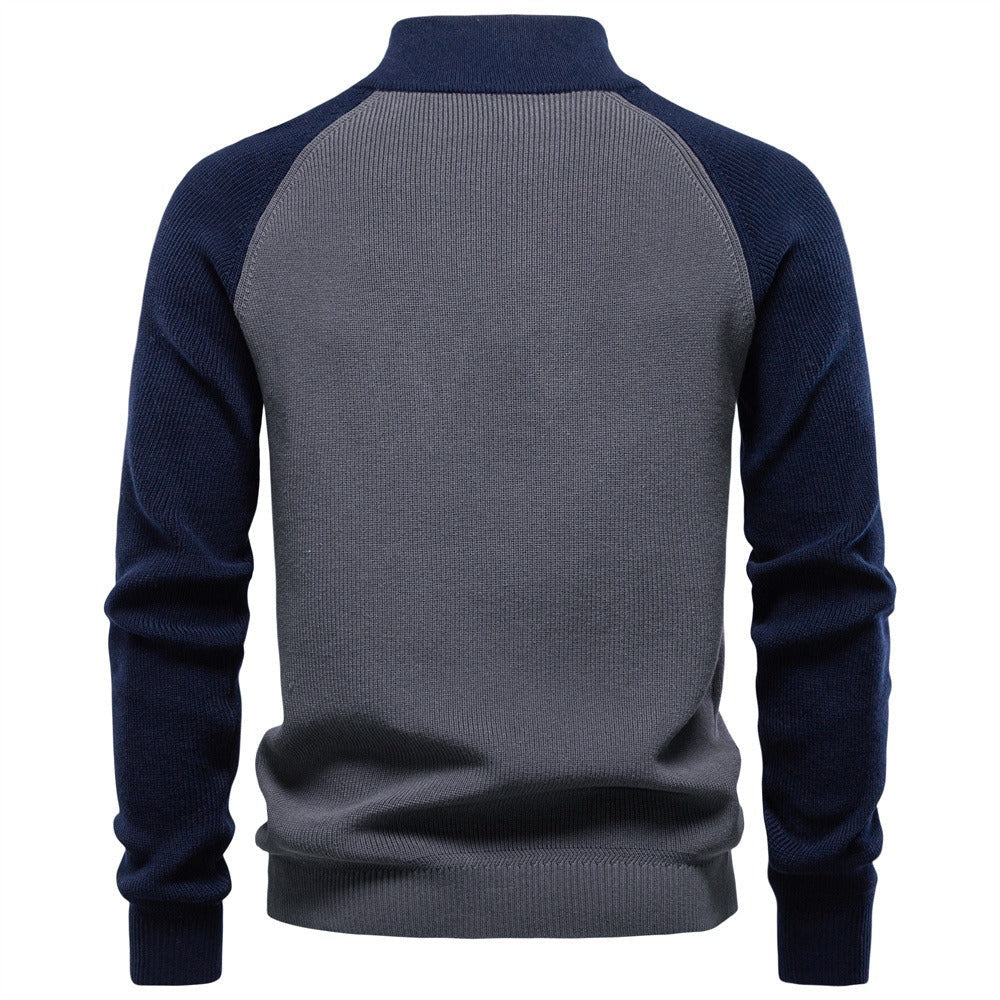 Subtle Pattern Quarter-Zip Sweater