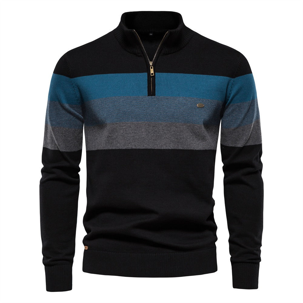 Retro Athletic Quarter-Zip Knit