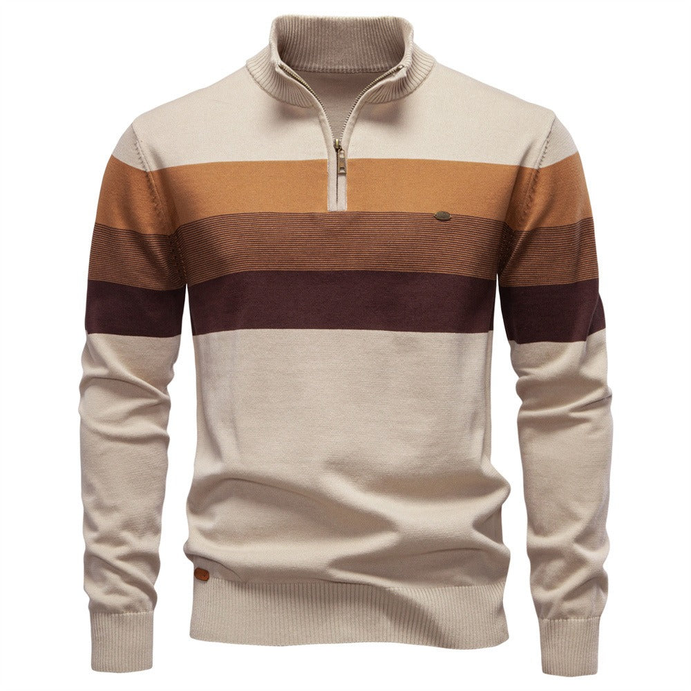 Retro Athletic Quarter-Zip Knit