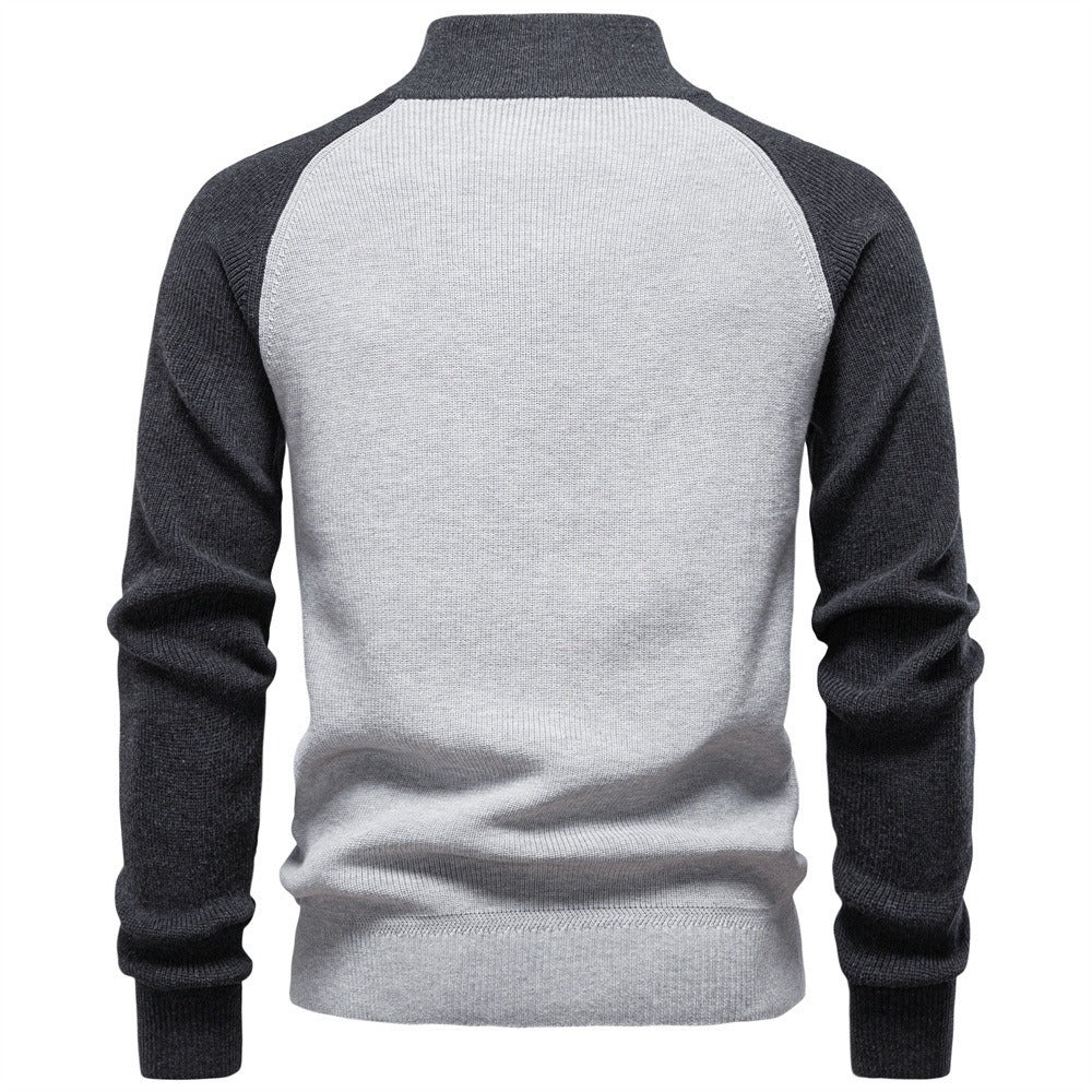 Subtle Pattern Quarter-Zip Sweater