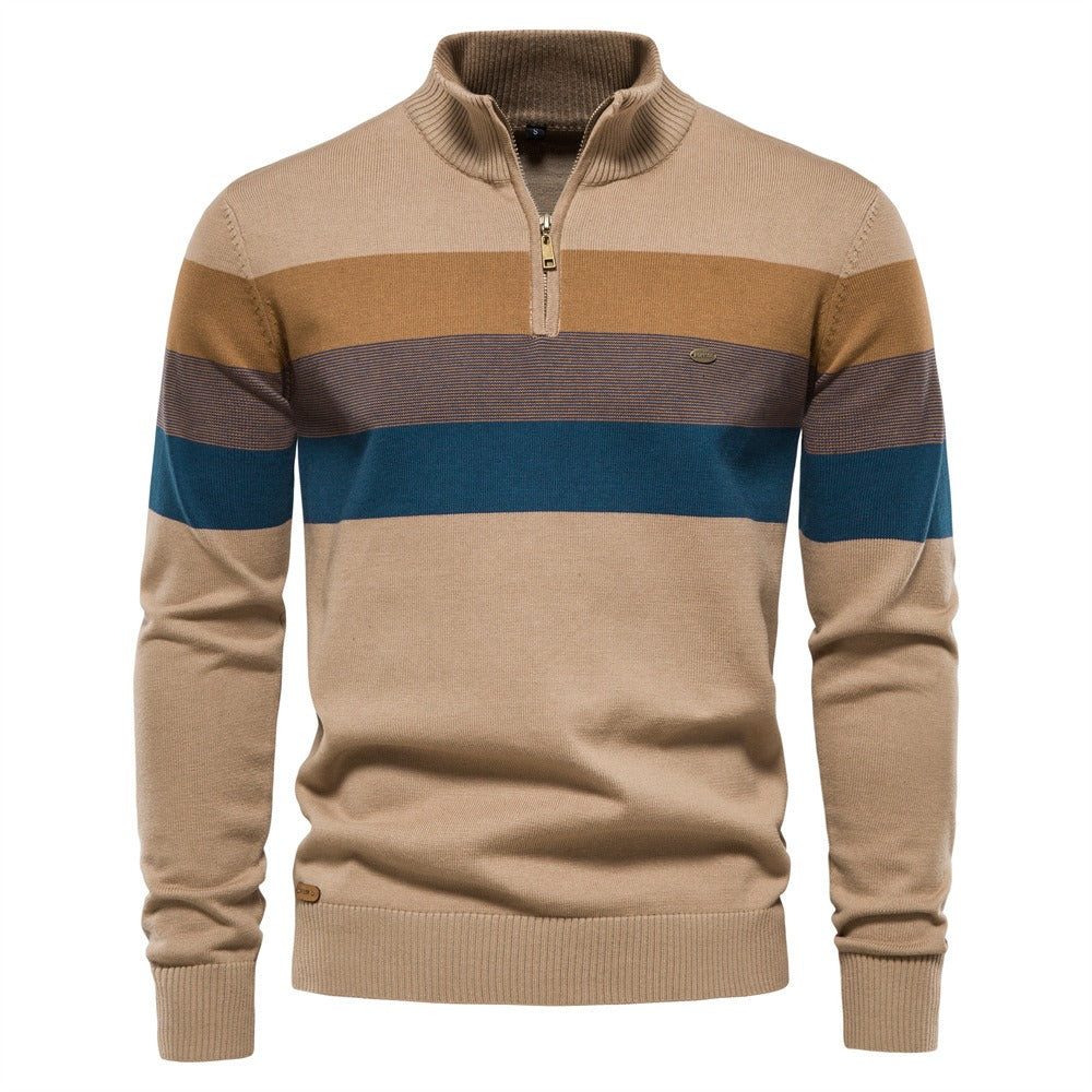 Retro Athletic Quarter-Zip Knit