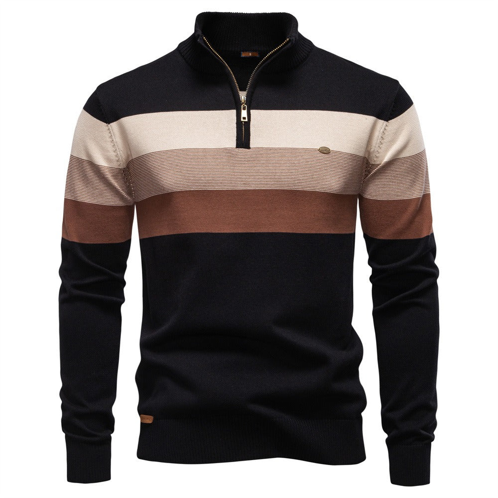 Retro Athletic Quarter-Zip Knit