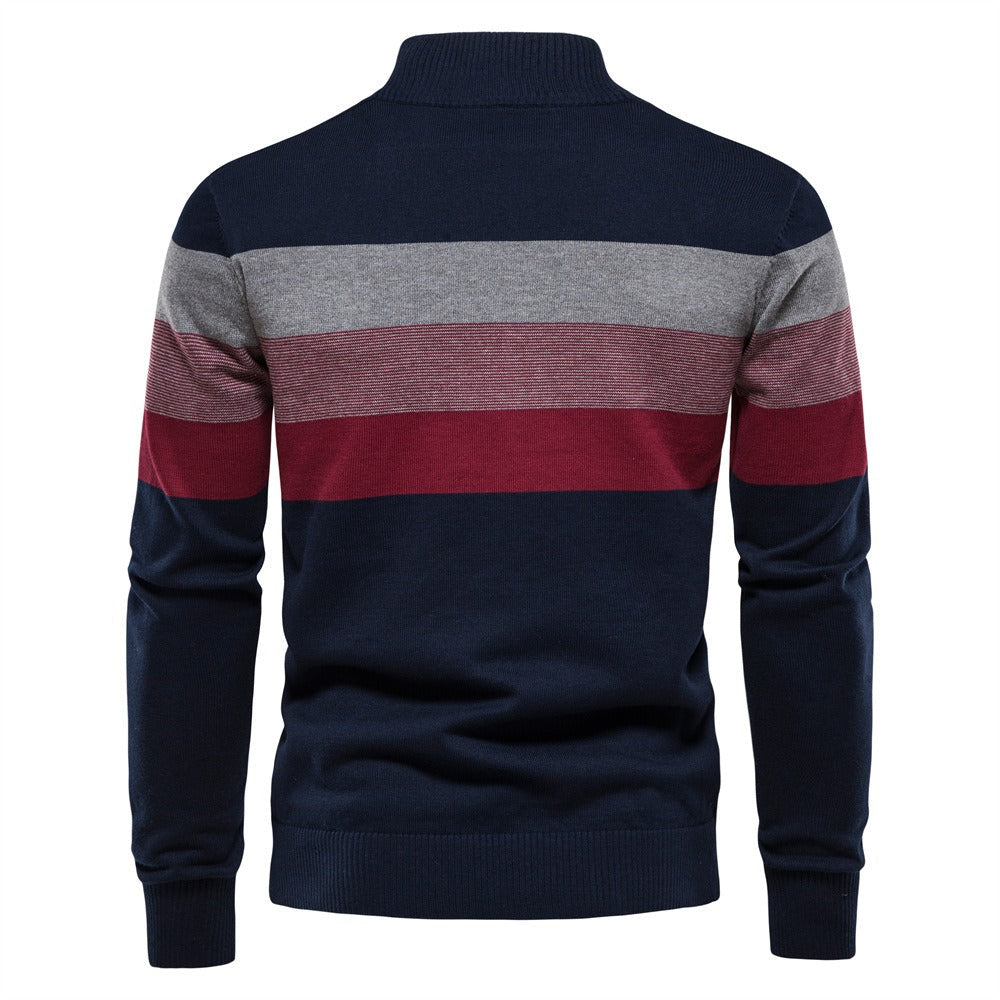 Retro Athletic Quarter-Zip Knit