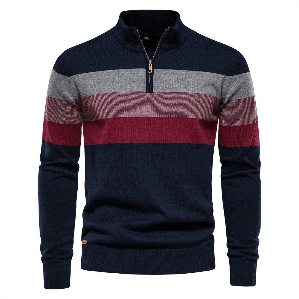 Retro Athletic Quarter-Zip Knit