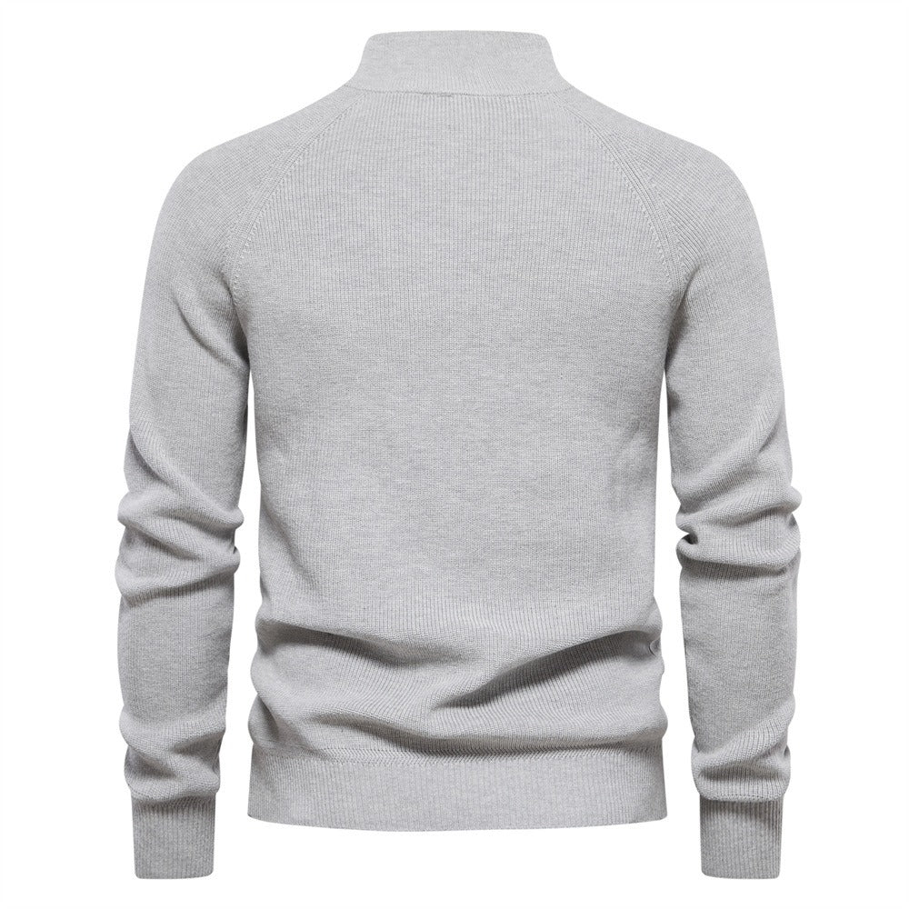 Subtle Pattern Quarter-Zip Sweater
