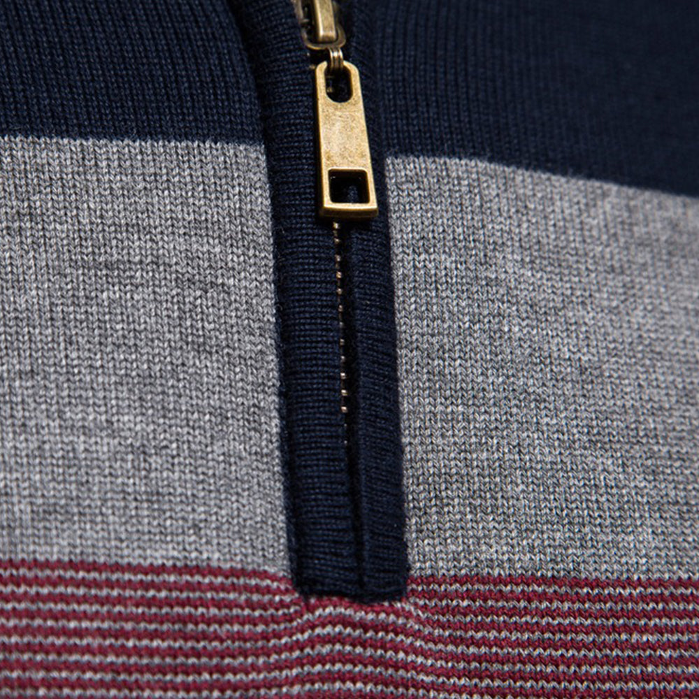 Retro Athletic Quarter-Zip Knit
