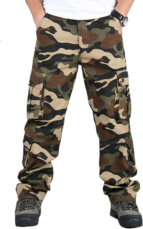 Men’s Cargo Pants Camo Military Fatigue Camouflage Hunting Combat Work Casual Pants Multi Pocket