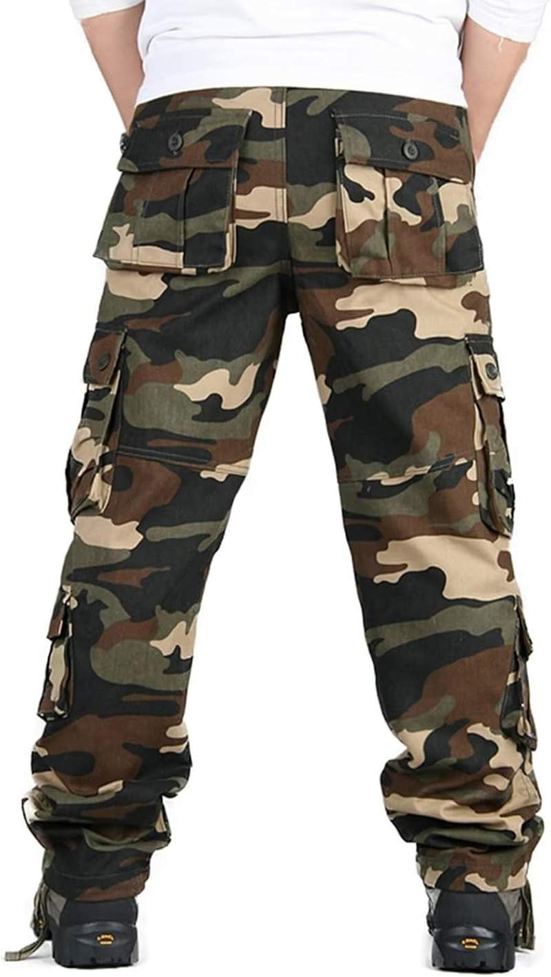 Men’s Cargo Pants Camo Military Fatigue Camouflage Hunting Combat Work Casual Pants Multi Pocket
