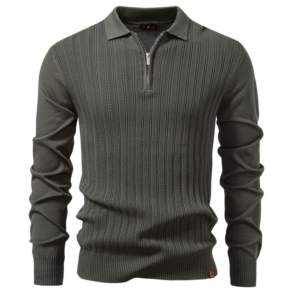 Refined Pattern Knit Polo