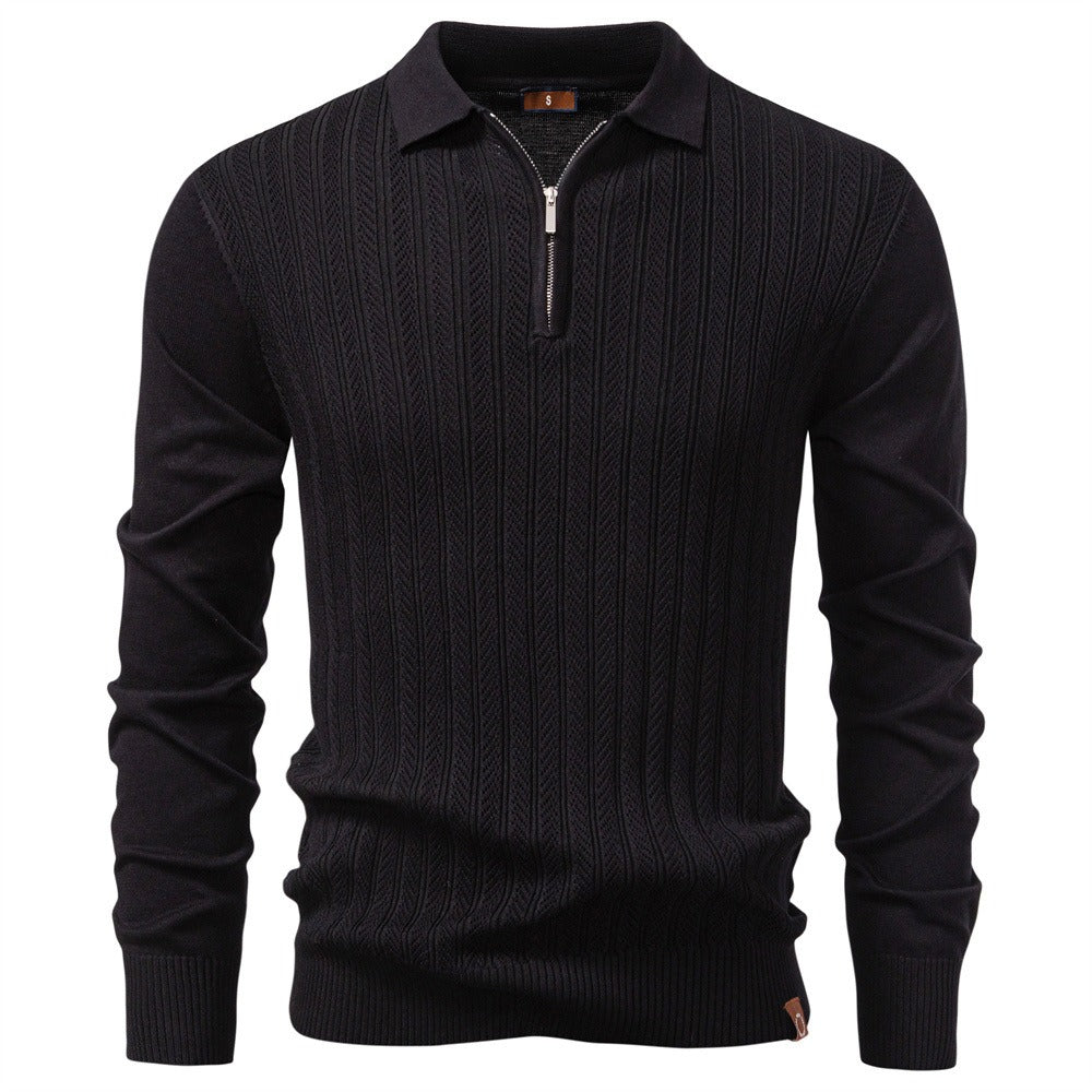 Refined Pattern Knit Polo