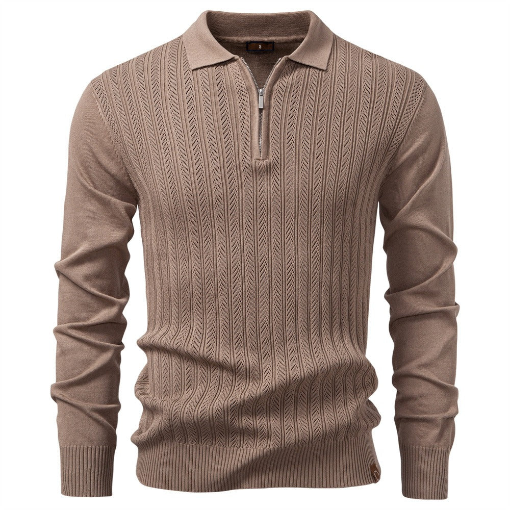 Refined Pattern Knit Polo
